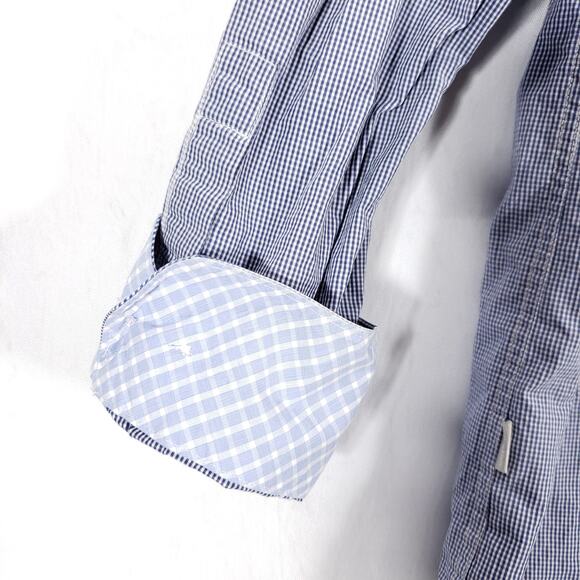 Calvin Klein Shirt Mens Extra Large Blue White Gingham Check Casual Button Up - Picture 8 of 13